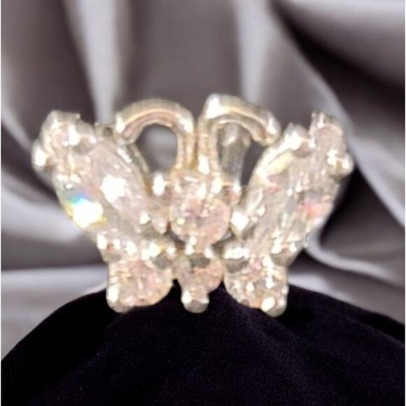 925 Butterfly Earring with Clear Stone Single Earring - Picture 2 of 4